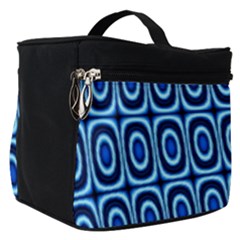 Abstract Blue Circles Mosaic Make Up Travel Bag (small) by SpinnyChairDesigns
