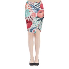 Floral  Midi Wrap Pencil Skirt by Sobalvarro