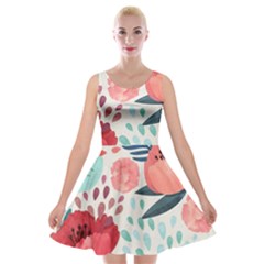 Floral  Velvet Skater Dress by Sobalvarro