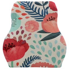 Floral  Car Seat Velour Cushion  by Sobalvarro
