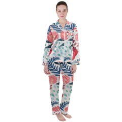 Floral  Satin Long Sleeve Pyjamas Set by Sobalvarro