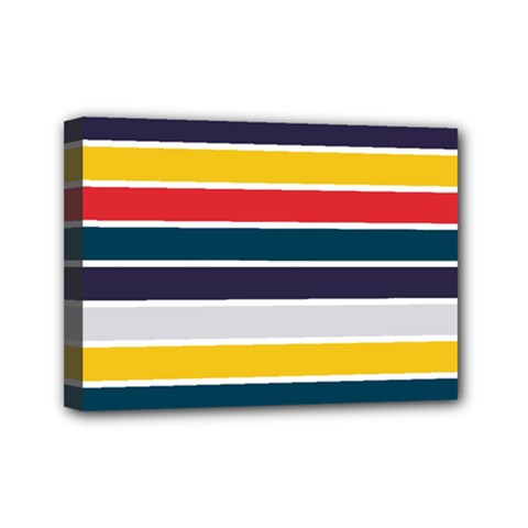 Horizontal Colored Stripes Mini Canvas 7  X 5  (stretched) by tmsartbazaar