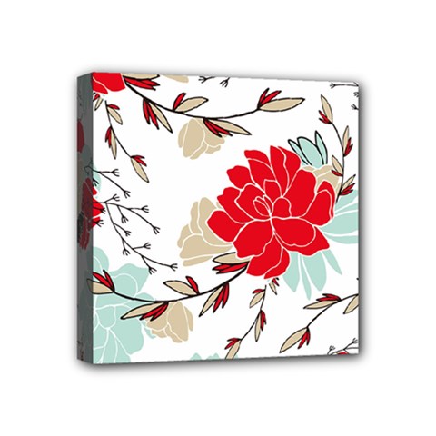 Floral Pattern  Mini Canvas 4  X 4  (stretched) by Sobalvarro
