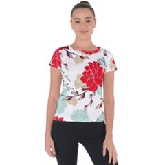 Floral Pattern  Short Sleeve Sports Top  by Sobalvarro