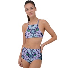 Paradise Flowers In Paradise Colors High Waist Tankini Set by pepitasart