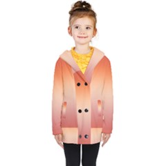 Vermilion Coral Sunset Gradient Ombre Kids  Double Breasted Button Coat by SpinnyChairDesigns