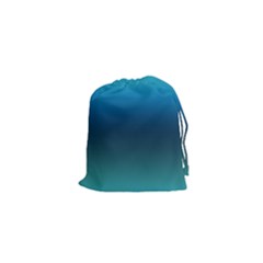 Blue Teal Green Gradient Ombre Colors Drawstring Pouch (xs) by SpinnyChairDesigns