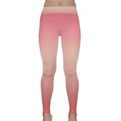 Pink Blush Gradient Ombre Colors Classic Yoga Leggings by SpinnyChairDesigns