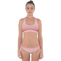 Pink Blush Gradient Ombre Colors Cross Back Hipster Bikini Set by SpinnyChairDesigns