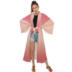 Pink Blush Gradient Ombre Colors Maxi Kimono by SpinnyChairDesigns