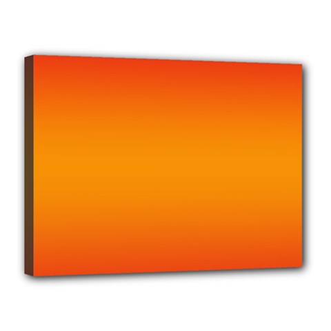 Red Orange Gradient Ombre Colored Canvas 16  X 12  (stretched) by SpinnyChairDesigns