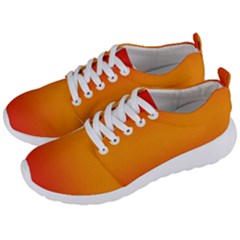 Red Orange Gradient Ombre Colored Men s Lightweight Sports Shoes by SpinnyChairDesigns