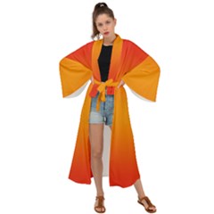 Red Orange Gradient Ombre Colored Maxi Kimono by SpinnyChairDesigns