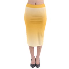 Saffron Yellow And Cream Gradient Ombre Color Midi Pencil Skirt by SpinnyChairDesigns
