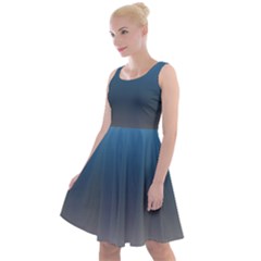 Sky Blue And Grey Color Gradient Ombre Knee Length Skater Dress by SpinnyChairDesigns