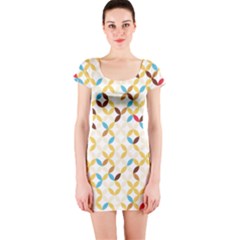 Tekstura-seamless-retro-pattern Short Sleeve Bodycon Dress by Sobalvarro