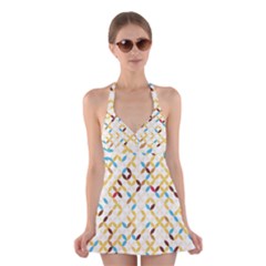 Tekstura-seamless-retro-pattern Halter Dress Swimsuit  by Sobalvarro