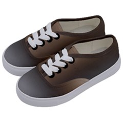 Brown And Grey Gradient Ombre Color Kids  Classic Low Top Sneakers by SpinnyChairDesigns
