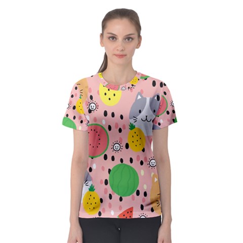 Cats And Fruits  Women s Sport Mesh Tee by Sobalvarro