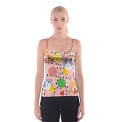 Cats And Fruits  Spaghetti Strap Top by Sobalvarro