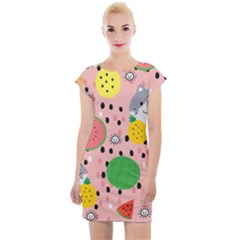 Cats And Fruits  Cap Sleeve Bodycon Dress by Sobalvarro