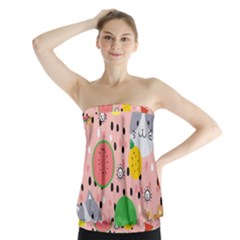 Cats And Fruits  Strapless Top by Sobalvarro