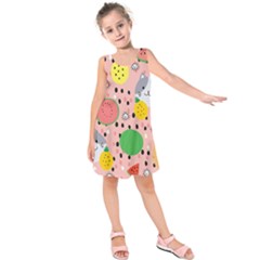 Cats And Fruits  Kids  Sleeveless Dress by Sobalvarro