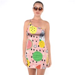 Cats And Fruits  One Soulder Bodycon Dress by Sobalvarro