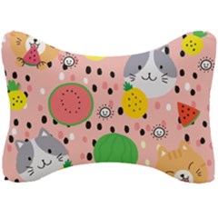Cats And Fruits  Seat Head Rest Cushion by Sobalvarro