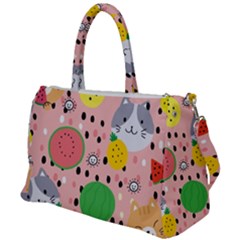 Cats And Fruits  Duffel Travel Bag by Sobalvarro