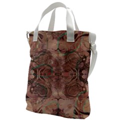 Tea Rose Pink And Brown Abstract Art Color Canvas Messenger Bag by SpinnyChairDesigns