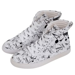 Black And White Music Notes Men s Hi-top Skate Sneakers by SpinnyChairDesigns