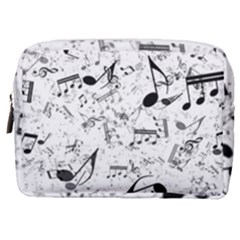 Black And White Music Notes Make Up Pouch (medium) by SpinnyChairDesigns