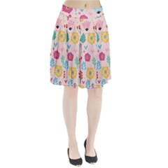 Tekstura-fon-tsvety-berries-flowers-pattern-seamless Pleated Skirt by Sobalvarro