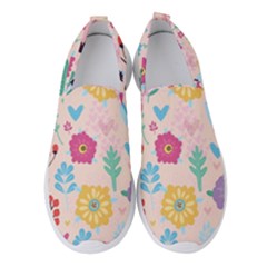 Tekstura-fon-tsvety-berries-flowers-pattern-seamless Women s Slip On Sneakers by Sobalvarro