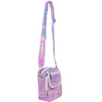 Pink Blue Peach Color Mosaic Shoulder Strap Belt Bag