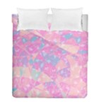 Pink Blue Peach Color Mosaic Duvet Cover Double Side (Full/ Double Size)