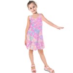 Pink Blue Peach Color Mosaic Kids  Sleeveless Dress