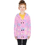 Pink Blue Peach Color Mosaic Kids  Double Breasted Button Coat