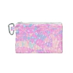 Pink Blue Peach Color Mosaic Canvas Cosmetic Bag (Small)