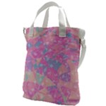 Pink Blue Peach Color Mosaic Canvas Messenger Bag