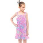 Pink Blue Peach Color Mosaic Kids  Overall Dress