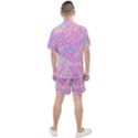 Pink Blue Peach Color Mosaic Men s Mesh Tee and Shorts Set View2