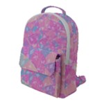 Pink Blue Peach Color Mosaic Flap Pocket Backpack (Large)