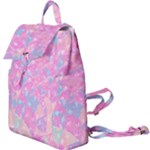 Pink Blue Peach Color Mosaic Buckle Everyday Backpack