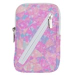 Pink Blue Peach Color Mosaic Belt Pouch Bag (Small)