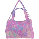Pink Blue Peach Color Mosaic Double Compartment Shoulder Bag