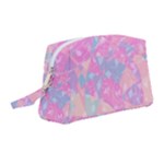Pink Blue Peach Color Mosaic Wristlet Pouch Bag (Medium)