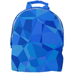 Electric Blue Geometric Pattern Mini Full Print Backpack by SpinnyChairDesigns