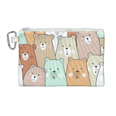 Colorful-baby-bear-cartoon-seamless-pattern Canvas Cosmetic Bag (large) by Sobalvarro